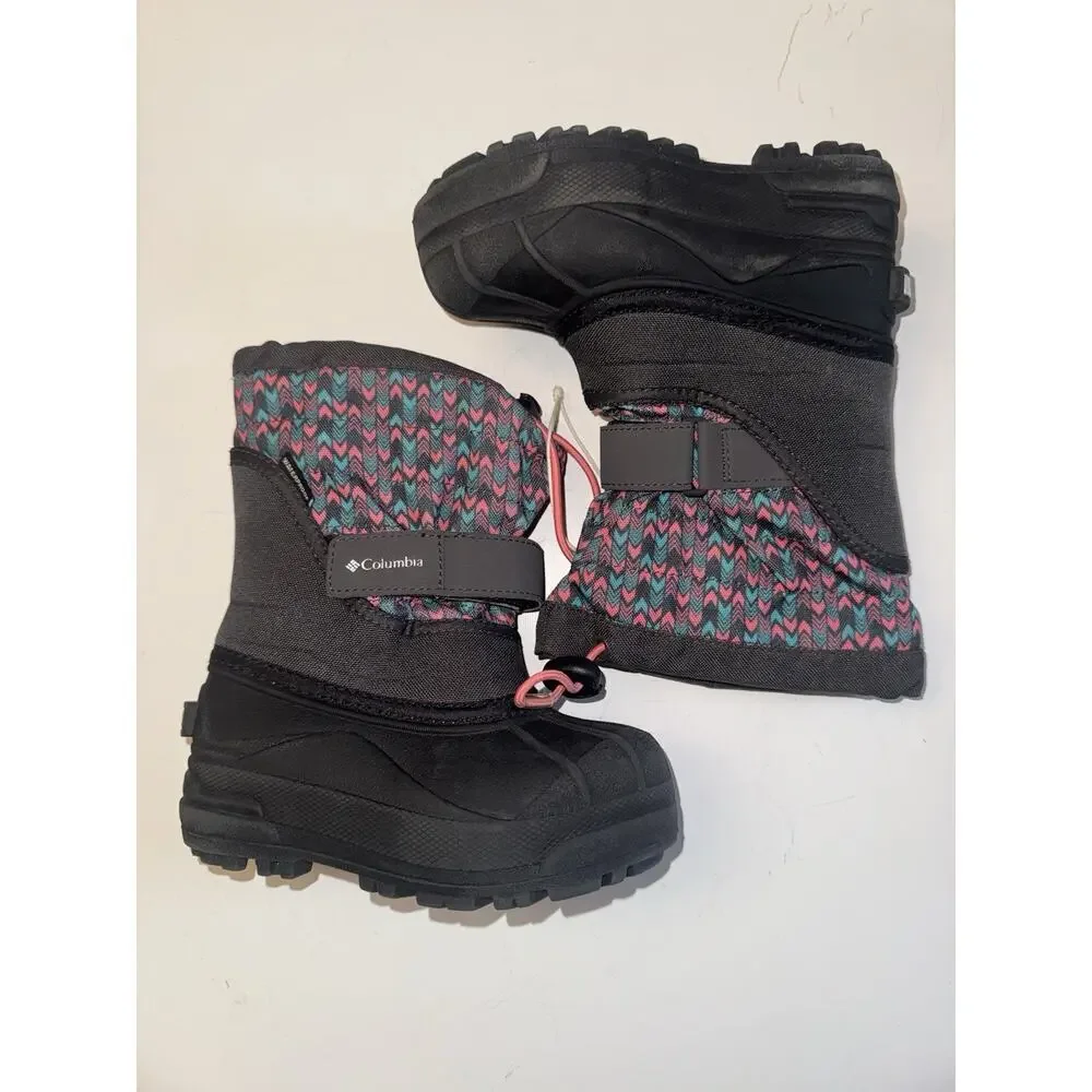 Columbia Kids Snow Boots Size 10 Waterproof Black Pink NWOT